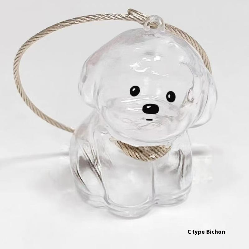 Cartoon Cat Dog Shape Hair Storage Pendant Cute Transparent Hair Storage Box Keychain Diy Bag Pendant Souvenir Collection Gift