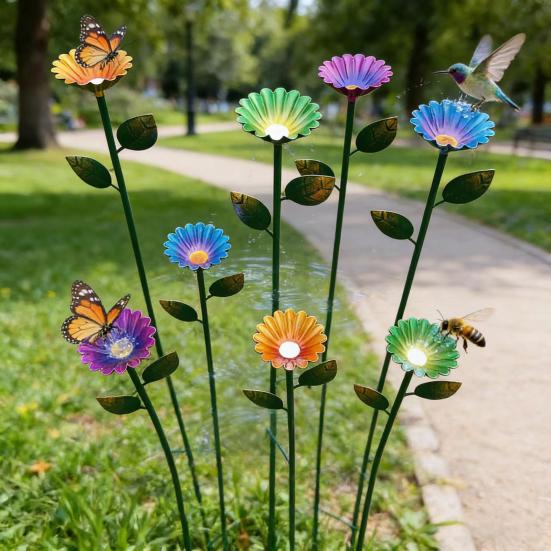 4Pcs Bird Feeder with Ground-Mounted Bracket Easy To Install Anti-Rust