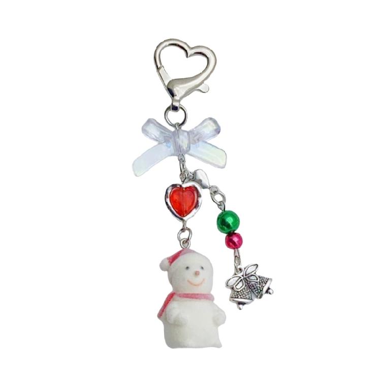 Creative Fun and Lovely Snowman Keychain Charm Pendant Fashion Accessory for Crafting and Festive Holiday Decorations