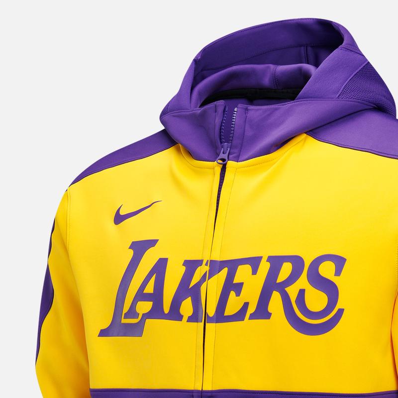 Nike Dri-Fit NBA Los Angeles Lakers Comfortable Stylish Hoodie Versatile Quick-Dry Jacket Men Jackets Purple Amarillo-Yellow FQ3223-504