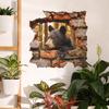 Red Brick Broken Wall Brown Bear Bedroom Living Room Entrance Hall Home Background Beautification Wall Stickers