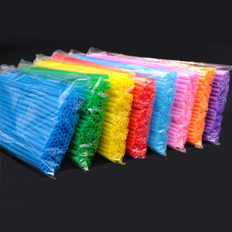 100 de bucăți paie acrilice colorate de unică folosință