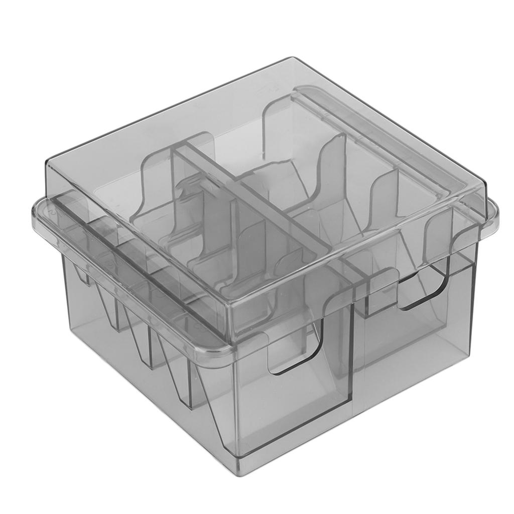 Caixa de Armazenamento de Pentes de Limite Caliper de Posicionamento para Aparador de Cabelo Organizador com Divisórias Transparente Cinza