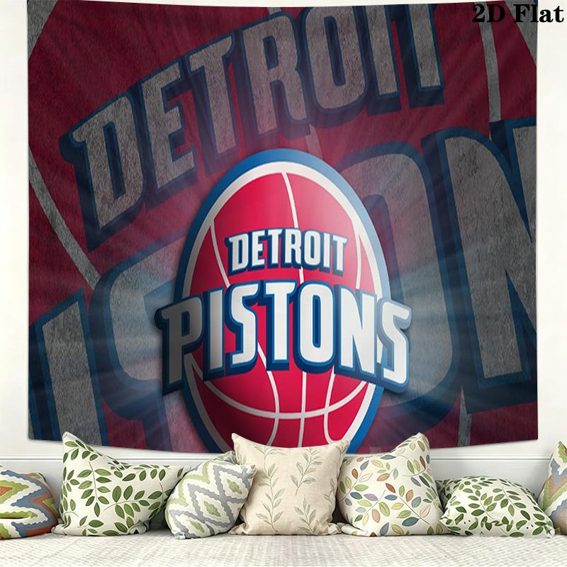Detroit Pistons Wall Tapestry Aesthetic Wall Hanging Printed Fabric Blanket Decorative Tapestries for Bedroom Living Room Home Decor