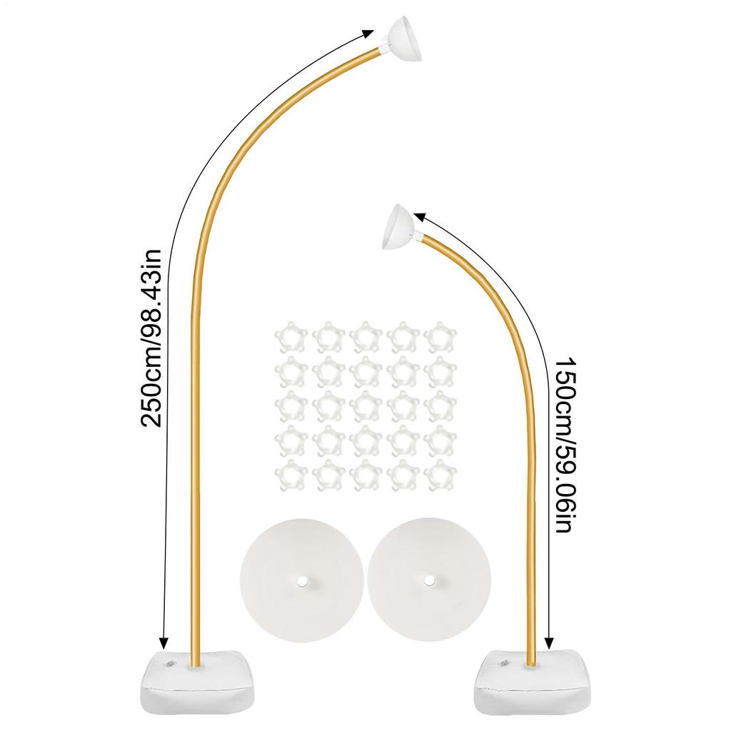 Wedding Balloon Arch Floor Stand with Water-Filled Base Bendable Decoration Frame Backdrop Holder for Anniversaries Party