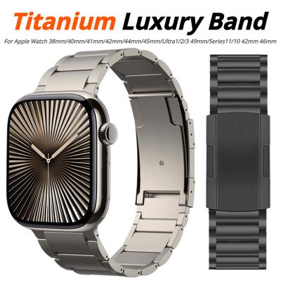 Titanium Metal Strap for Apple Watch Band Ultra 3 49mm 46mm 45mm 44mm 42mm Luxury Men Bracelet Iwatch Series 11 10 9 8 7 6 SE 5 4 41mm 40mm 38mm