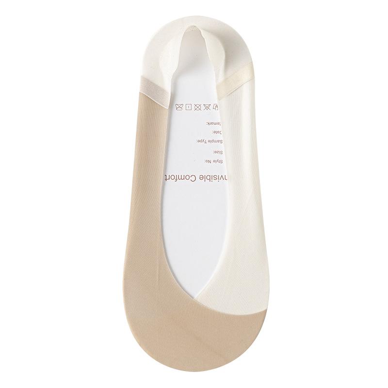 Boat Sock Women's Anti-slip and Non-falling, Summer Cross-stitch Anti-odor Pure Cotton Base Ice Silk Shallow Mouth Versatile Invisible Socks