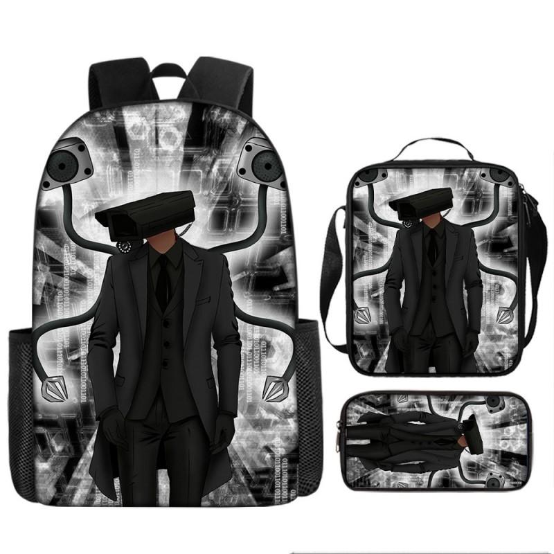 Kinder Cartoon-Charakter Rucksack-Set Schule Oxford-Stoff Atmungsaktiv Leicht Mit Gepolsterten Trägern