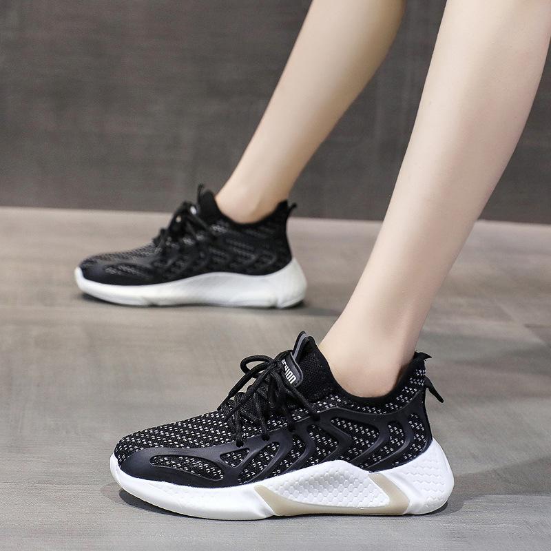 Spring New Mesh Polyurethane Lightweight Sports Shoes Women's Breathable Flat Casual Shoes Student Running Shoes Women