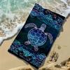 Ethnische Linie Schildkröte Welle Tiefsee Grafik Strandtuch Schnelltrocknend Leichtes Tuch Geeignet Für Tropische Insel Entspannungssitzungen