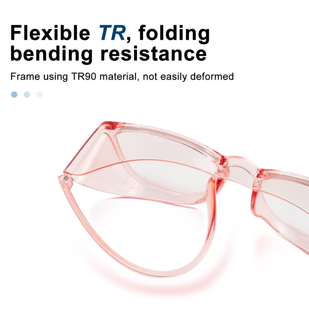 2pcs VOPHA Safety Glasses with Anti-fog and Anti-blue Light Features Oversized Clear Lenses Side Wing Protection Unisex.