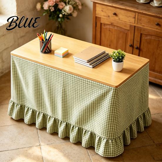 Classroom Desk Cover Gingham Ruffled Table Skirt Cottagecore Teacher Skirt for Classroom ClassroomDesk Plaid Tablecloth Birthday Wedding Baby Shower