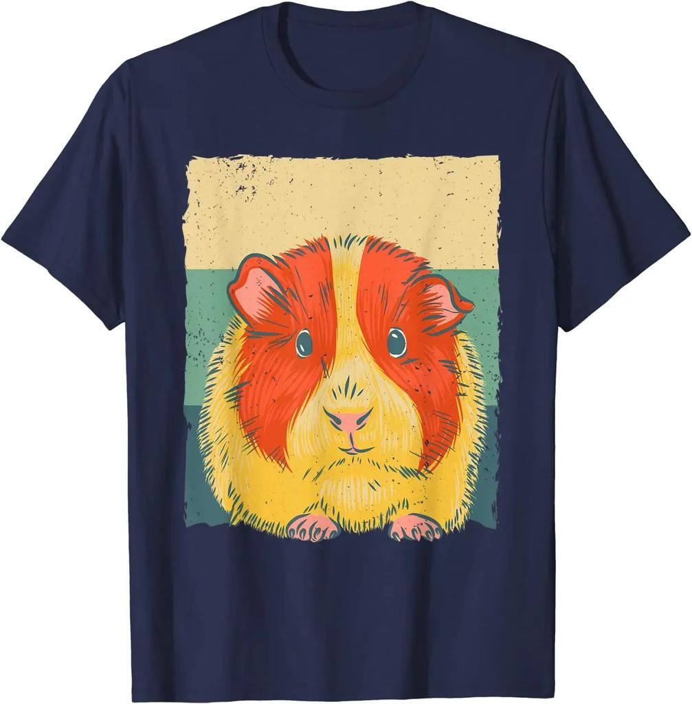 Cute Guinea Pig Design for Men Women Kids Vintage Men T-Shirt Women Shirts Casual Cotton Daily Four Seasons Graphic T Shirts