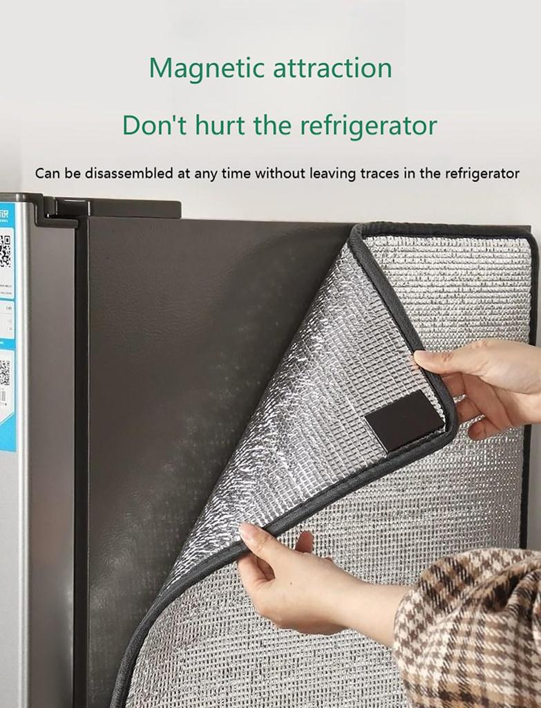 Thermal Insulation Film 50x80cm Aluminum Foil Cover with Magnetic Edge for Refrigerator Freezer Sunshade Window Heat Shield Waterproof Foldable