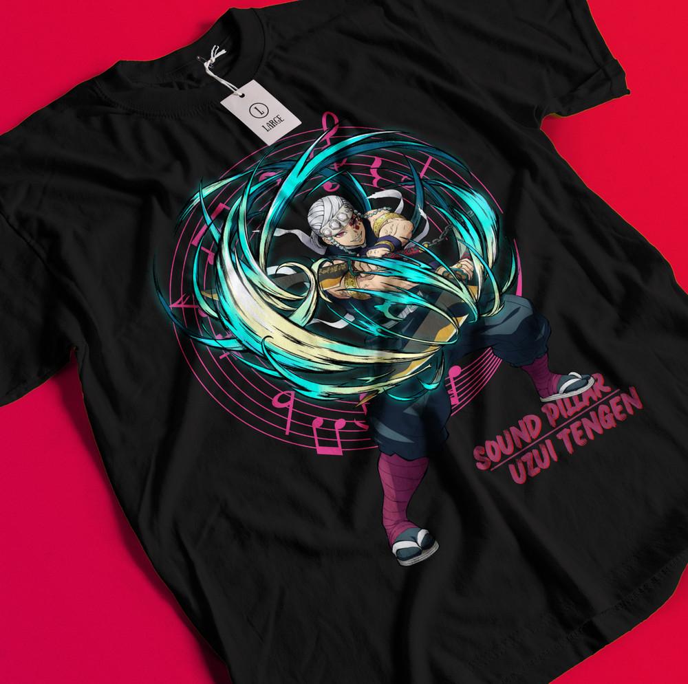 

Рубашка Клинок, рассекающий демонов Футболка Тенген Узуй Футболка Тандзиро Футболка Мудзан Дома Кокушибо Футболка BB952 L