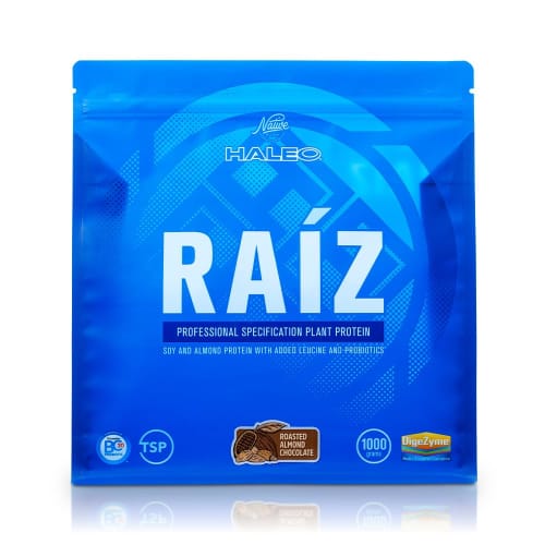 

HALEO RAIZ Soy Protein, Athlete-Grade, No Artificial Sweeteners, Inulin, Dietary Fiber, Lactic Acid Bacteria, Leucine, 1kg, Almond Chocolate Flavor