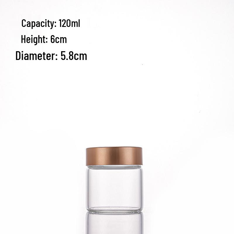 Rose Gold Lid Borosilicate Glass Storage Jar with Moisture-Proof Screw Cap - Test Tube Design for Saffron.