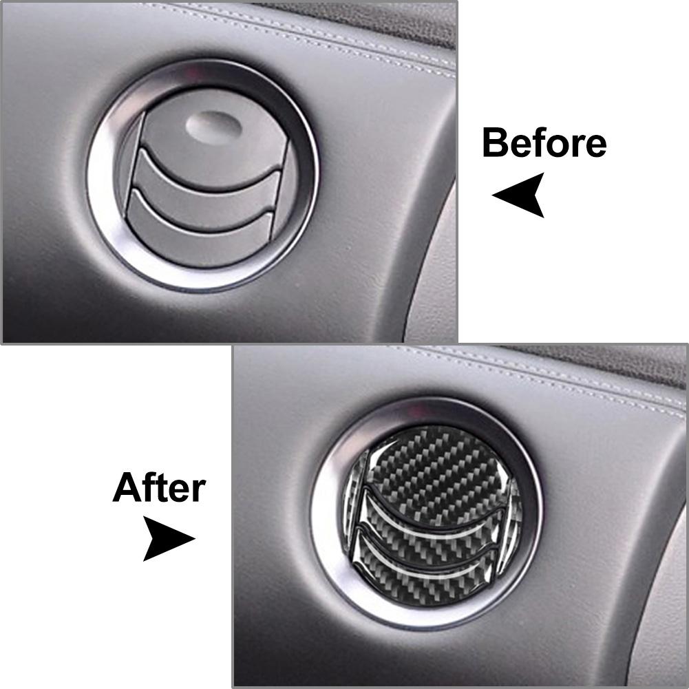 

Carbon Fiber Car Central Control Air Vent Outlet Cover Trim Black/Red Sticker For Nissan GTR R35 2008-2016
