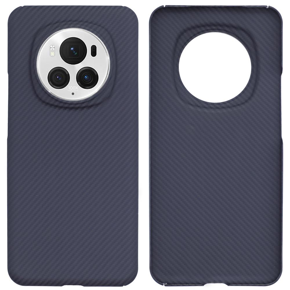 For Honor Magic6 Pro 5G Aramid Fiber Case 600D Fine Texture Slim Phone Cover,Black (Big Lens Hole)