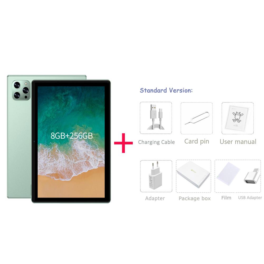 BDF Tablet PC 10.1 Inch Android 13 8GB RAM 256GB ROM 4G LTE Octa-core 8000mAh