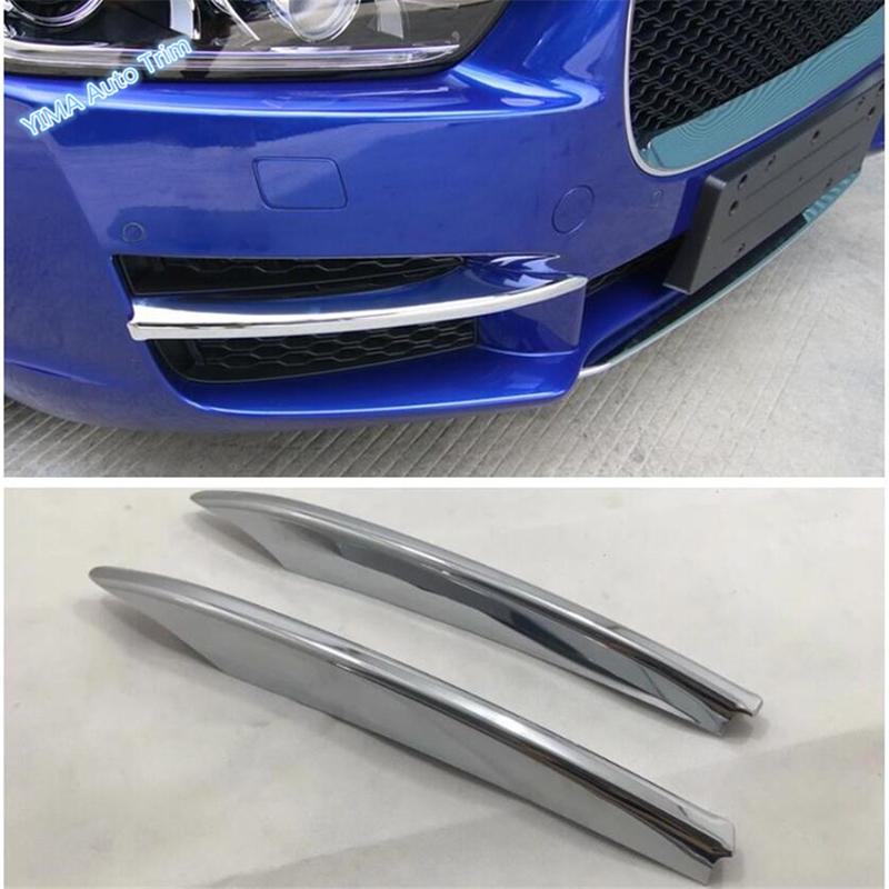 Auto Styling Front Fog Lights Foglights Lamp Eyelid Eyebrow Decor Stripes Cover Trim For Jaguar XE 2016 -  ABS Accessories