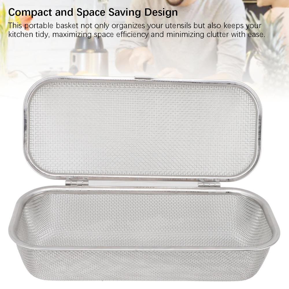 Fine Mesh Chopstick Basket Rectangular Cutlery Holder Dishwasher Basket  Restaurant