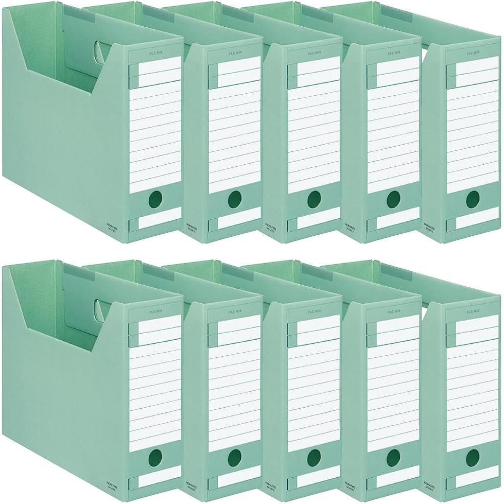 Kokuyo File Box, D Type, Storage Width 94 Mm, A4, 10 Pieces, Green