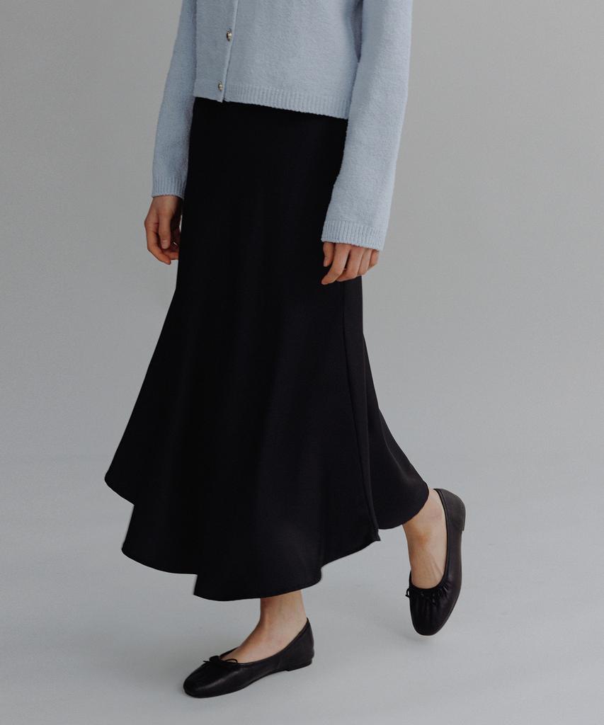 Manggomaenipeullijeu Shell Satin Skirt (2Colors)