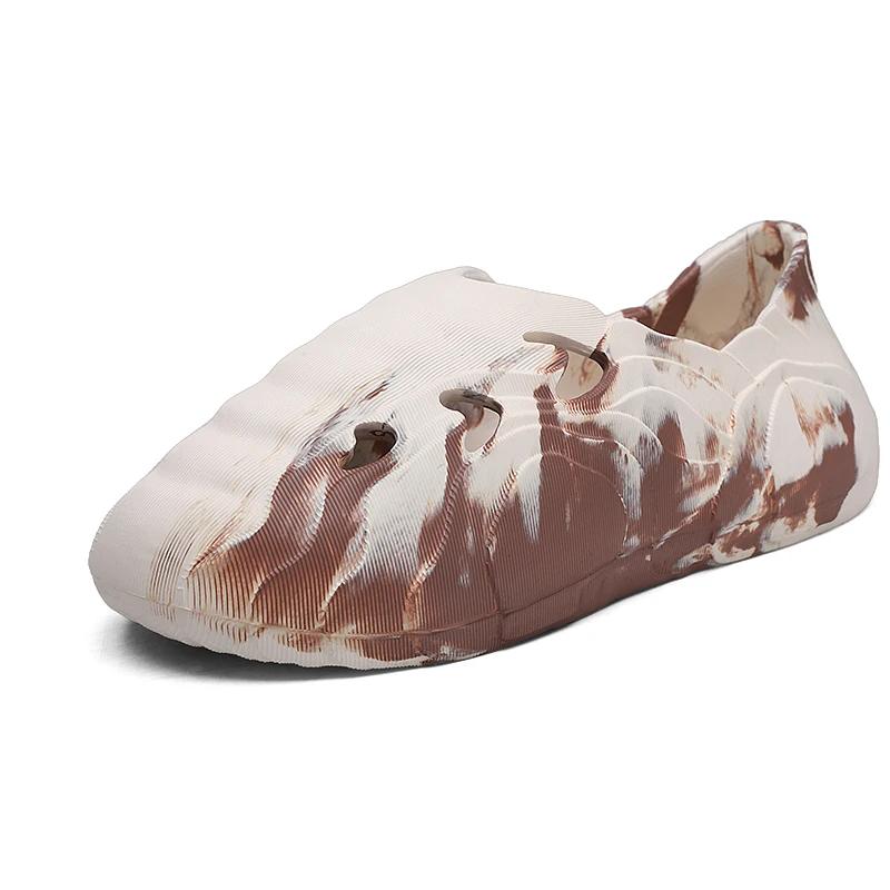 

Летние мужские тапочки на платформе, камуфляжные сандалии, садовая обувь, удобные тапочки, шлепанцы, повседневная домашняя обувь для пары 36 бежевый