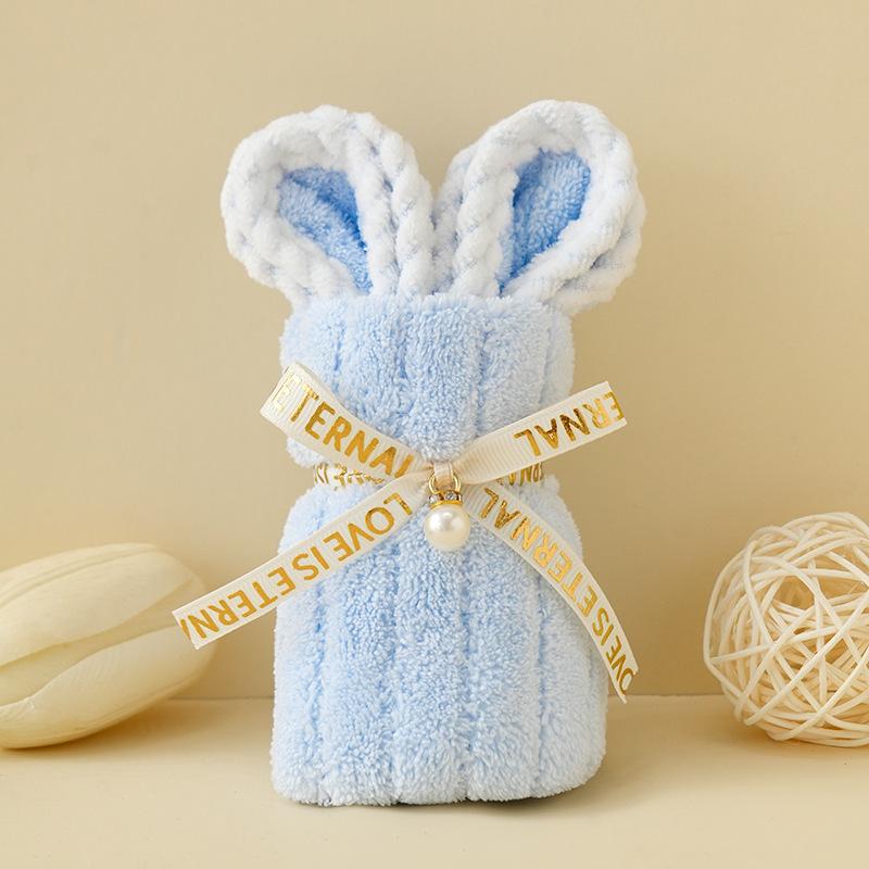 1pc Cartoon Cute Coral Velvet Bear Towel Square Towel Holiday Birthday Wedding Valentine's Day Souvenir Gift Household Washcloth