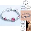 Braccialetto di Cristallo Cuore d'Oceano per Donna con Placcatura in Argento Gioielli alla Moda Regalo