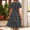 Summer Casual Vacation Fashion Personalized Short-sleeved Leopard Print Dress