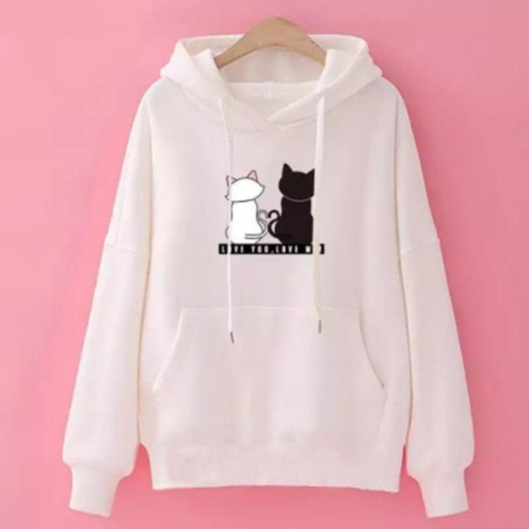 

Velvet Hooded Sweater Women Autumn Winter New Fashion Loose Pullover S белый
