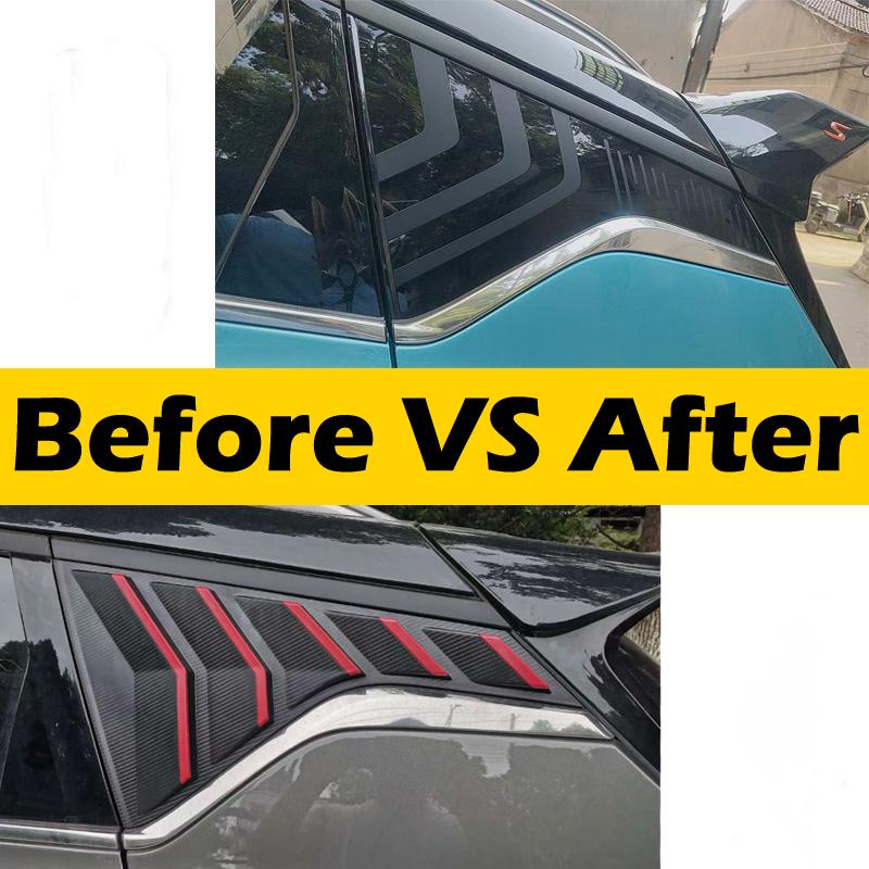 DinCh 2pcs Rear Triangular Window Decorative Shutters Louvers Spoiler Panel  For Geely Coolray Cool -