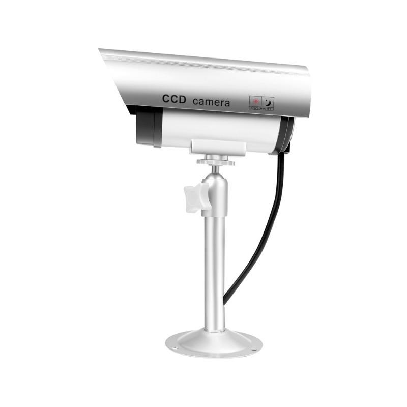 Câmera de vigilância falsa com luzes piscando, simulação de câmera, decoração de segurança residencial