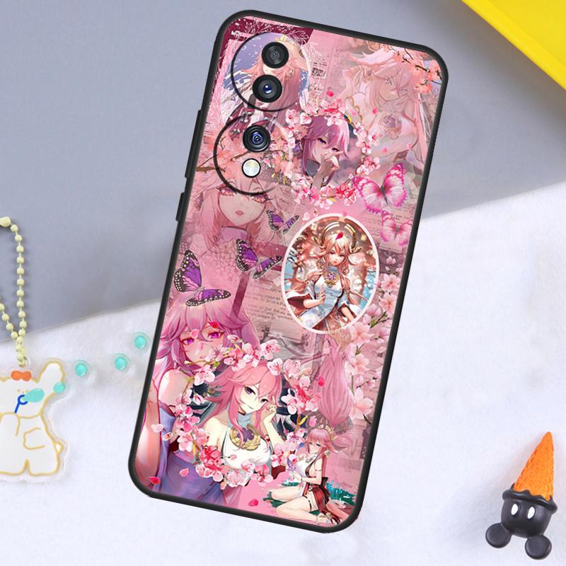 Genshin Impact Yae Miko Case For Huawei P20 P50 Pro P40 P30 Lite P Smart Z Nova 5T Cover For Honor 70 50 X7 X8 X9