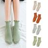 Women's Ruffle Socks,Casual Cotton Bootie Socks Cute Ankle Socks Breathable Sweet Frilly Crew Socks High Ankle Socks