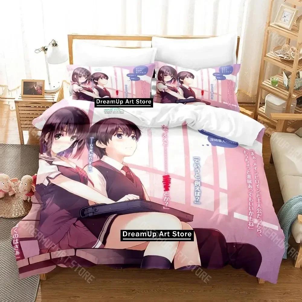 3D Print Katou Megumi Bedding Set Single Twin Full Queen King Size Bed Set Adult Kid Bedroom Duvetcover Sets Anime