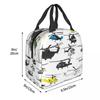 Multiple Helicopters Insulated Lunch Bag for Women Children Portable Food Boxes Thermal Lunch Box Tote