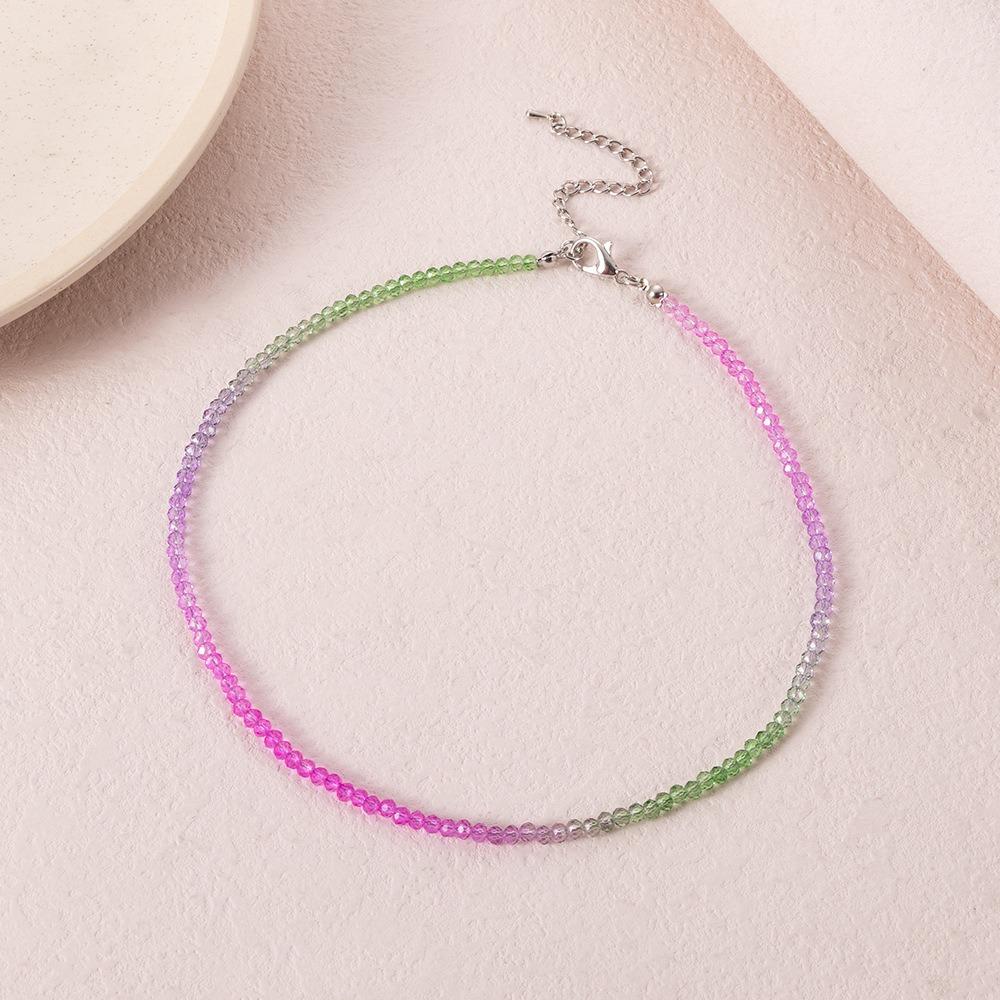 Bohemia Choker Necklace Handmade Neck Chain Rainbow Seed Beads Necklace  Women's Collar Jewelry