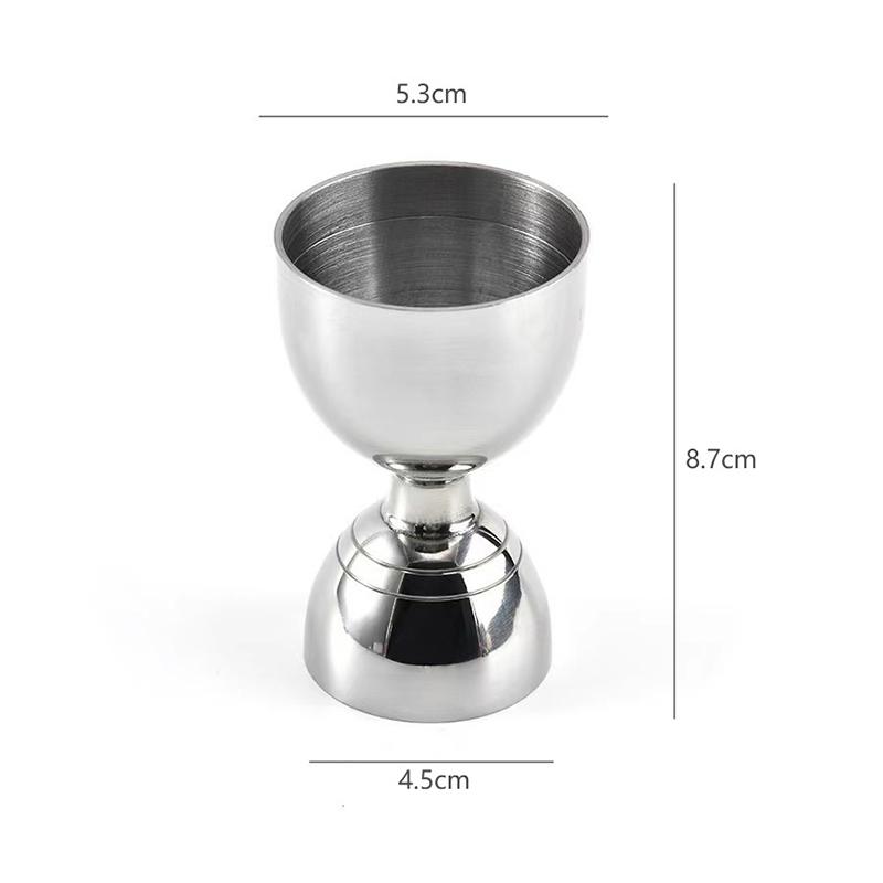 304 Stainless Steel Double-Ended Cocktail Measuring Cup (15/30ml Oz) With Rolled Edge 30/60ml Measuring Glass