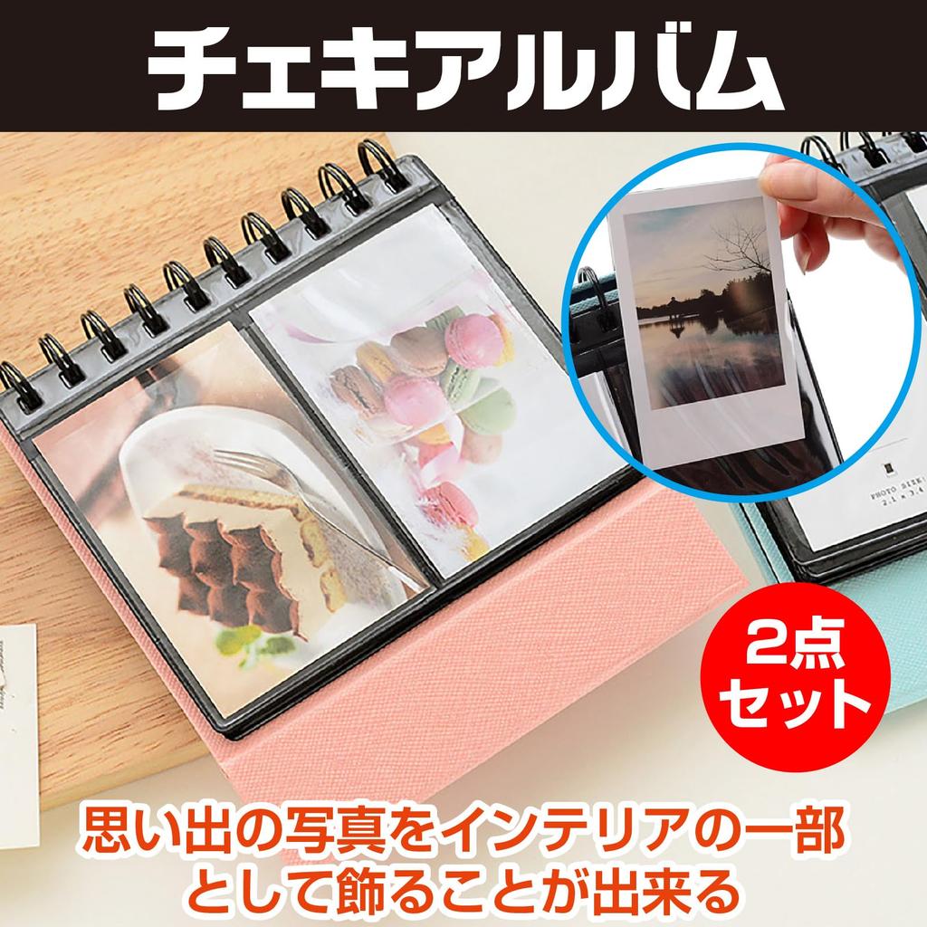 IMPACT Online Instax Photo Album, Mini Tabletop Photo Album, Set of 2 (Black & Pink)