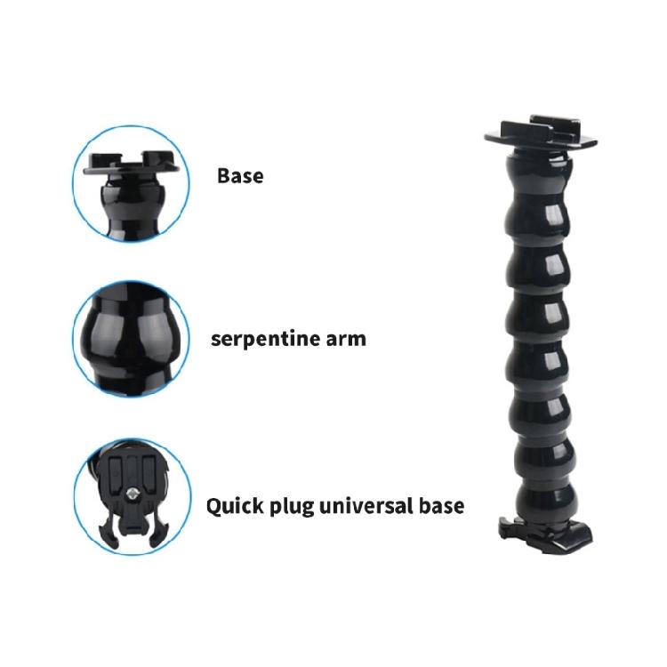 Action Camera Fixing Clamp With Multiple Section Flexible Arm For Camera Capturing Wide Ranging Perspective