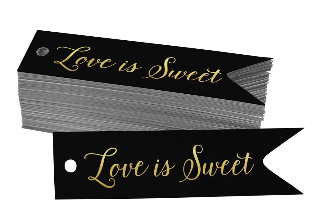 Inkdotpot Gold Foil Paper Hang Tags Love Is Sweet Wedding Favor Tags 100