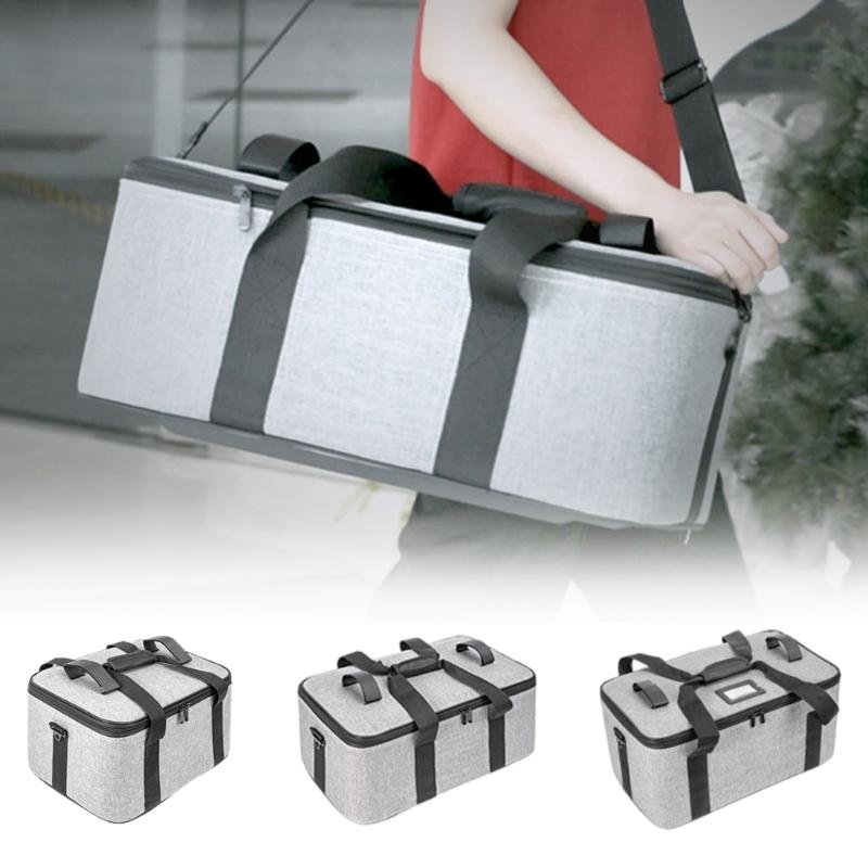 Portable Camera Bag Storage Holder Case for Photography Lighting Equipment Double Zippers Closure with Internal Dividers