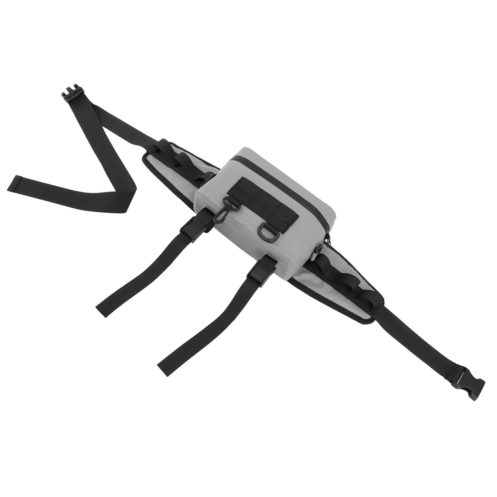 Fishing Tackle Bag Waterproof Adjustable Shoulder Straps Multifunctional Large Capacity Lure Fishing Waist Bag серый