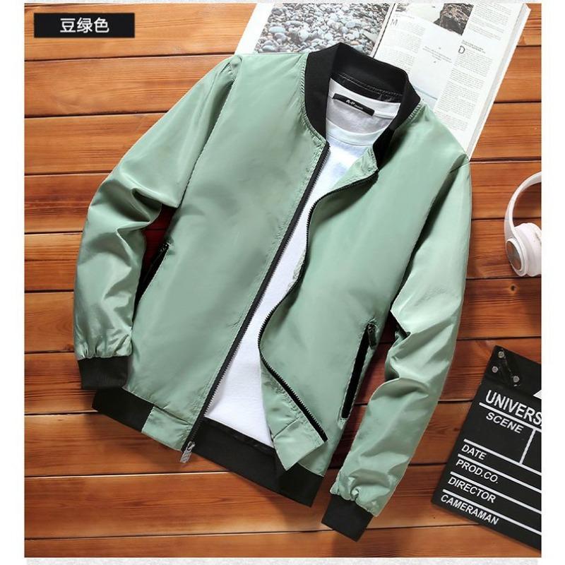 Spring and Autumn Large Size Men's Stand Collar Baseball Uniform Tops New Korean Style Jackets