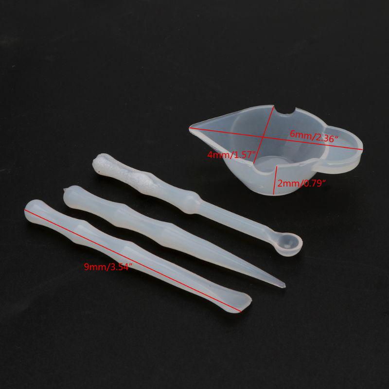 Silicone stir bar Mix Cup Mold Epoxy Resin Tools Reusable Mixing Measuring Cups DIY Jewelry Making Stick Handmade Accessories