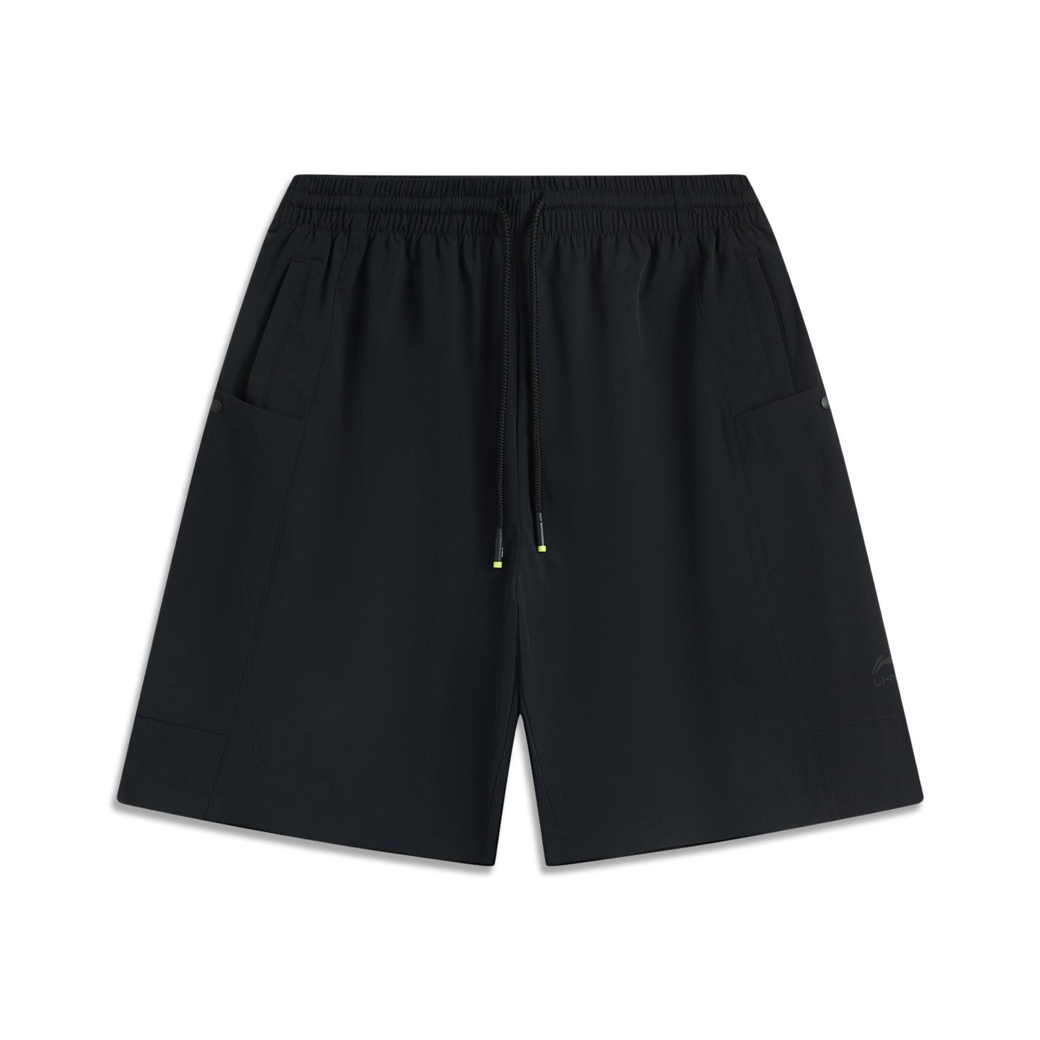 

Li-Ning Удобные Простые Универсальные Свободного Кроя Однотонные Пятиточечные Повседневные Шорты Мужские шорты Черные AKSV207-2 XL