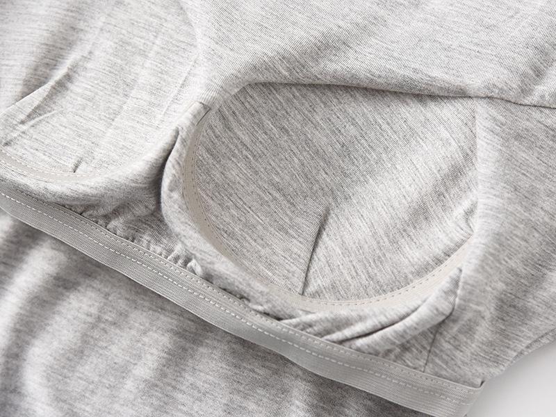 Damen Einfarbiges Langarm-Top mit eingebautem BH-Cup – Schlichter Herbst-/Winter-Stil